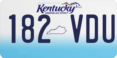 KY license plate 182VDU