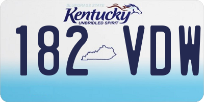 KY license plate 182VDW
