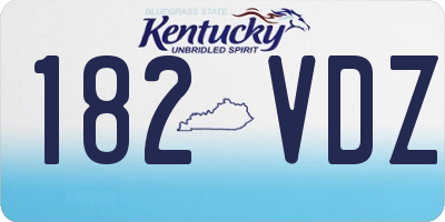 KY license plate 182VDZ