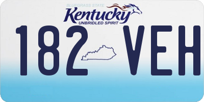 KY license plate 182VEH