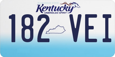 KY license plate 182VEI