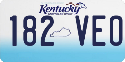 KY license plate 182VEO