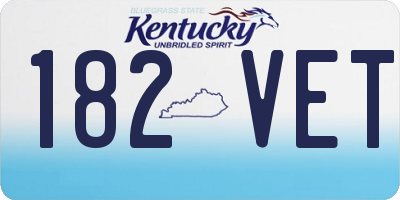 KY license plate 182VET