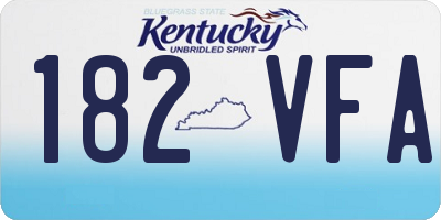 KY license plate 182VFA