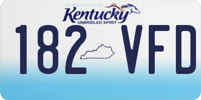 KY license plate 182VFD