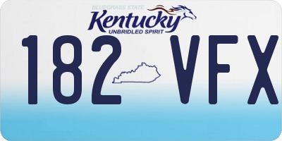 KY license plate 182VFX
