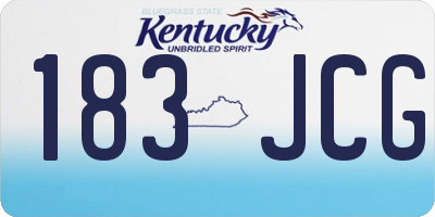 KY license plate 183JCG