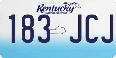 KY license plate 183JCJ