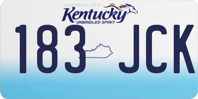 KY license plate 183JCK