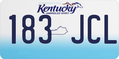 KY license plate 183JCL