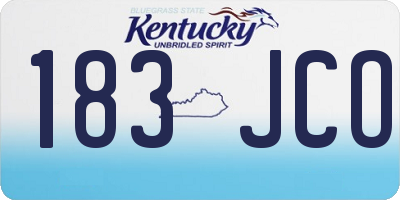 KY license plate 183JCO