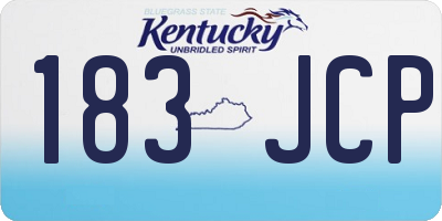 KY license plate 183JCP