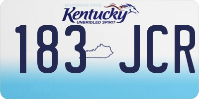 KY license plate 183JCR