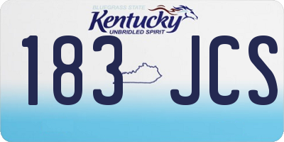 KY license plate 183JCS