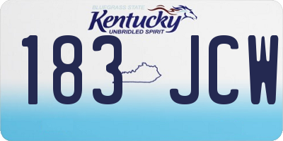 KY license plate 183JCW