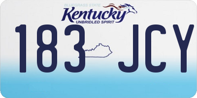 KY license plate 183JCY