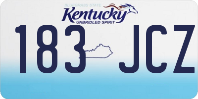 KY license plate 183JCZ