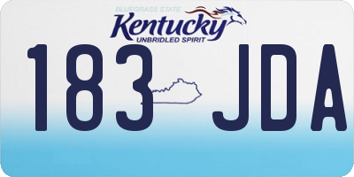 KY license plate 183JDA
