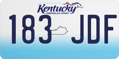 KY license plate 183JDF