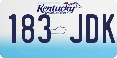 KY license plate 183JDK