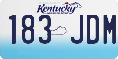 KY license plate 183JDM