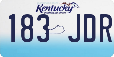 KY license plate 183JDR