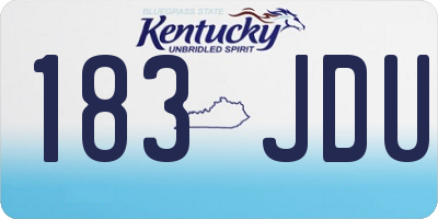 KY license plate 183JDU
