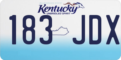 KY license plate 183JDX