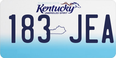 KY license plate 183JEA