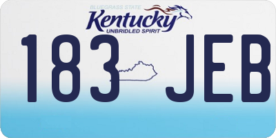 KY license plate 183JEB