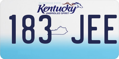 KY license plate 183JEE