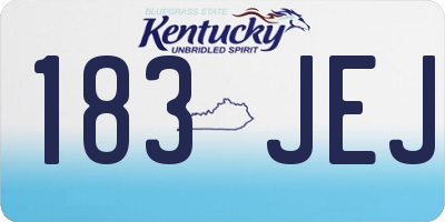 KY license plate 183JEJ