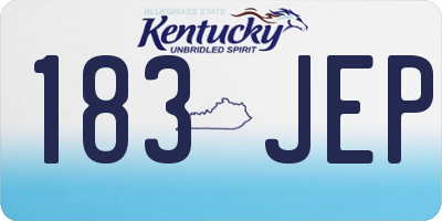 KY license plate 183JEP