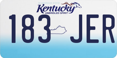 KY license plate 183JER