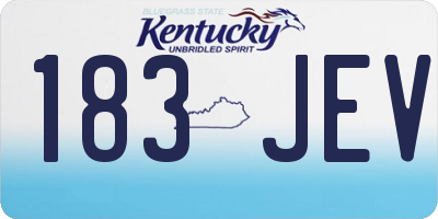 KY license plate 183JEV
