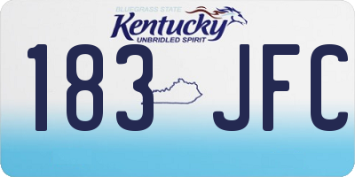 KY license plate 183JFC