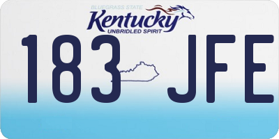 KY license plate 183JFE