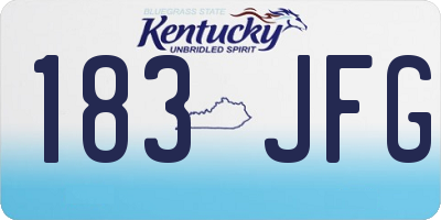 KY license plate 183JFG