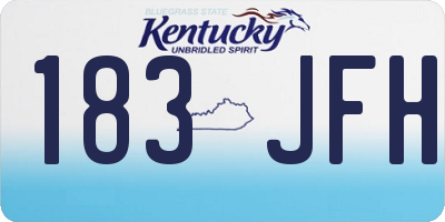 KY license plate 183JFH