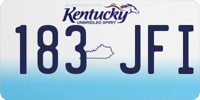 KY license plate 183JFI