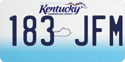 KY license plate 183JFM
