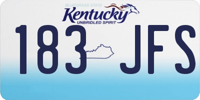 KY license plate 183JFS