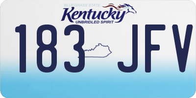 KY license plate 183JFV