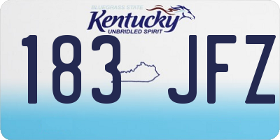 KY license plate 183JFZ
