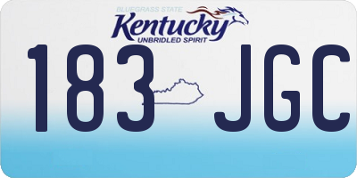 KY license plate 183JGC
