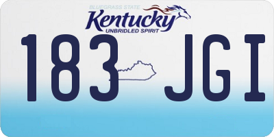 KY license plate 183JGI