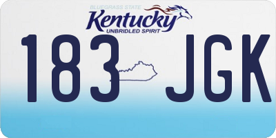 KY license plate 183JGK