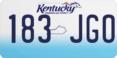 KY license plate 183JGO