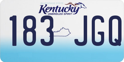 KY license plate 183JGQ