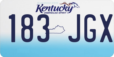 KY license plate 183JGX
